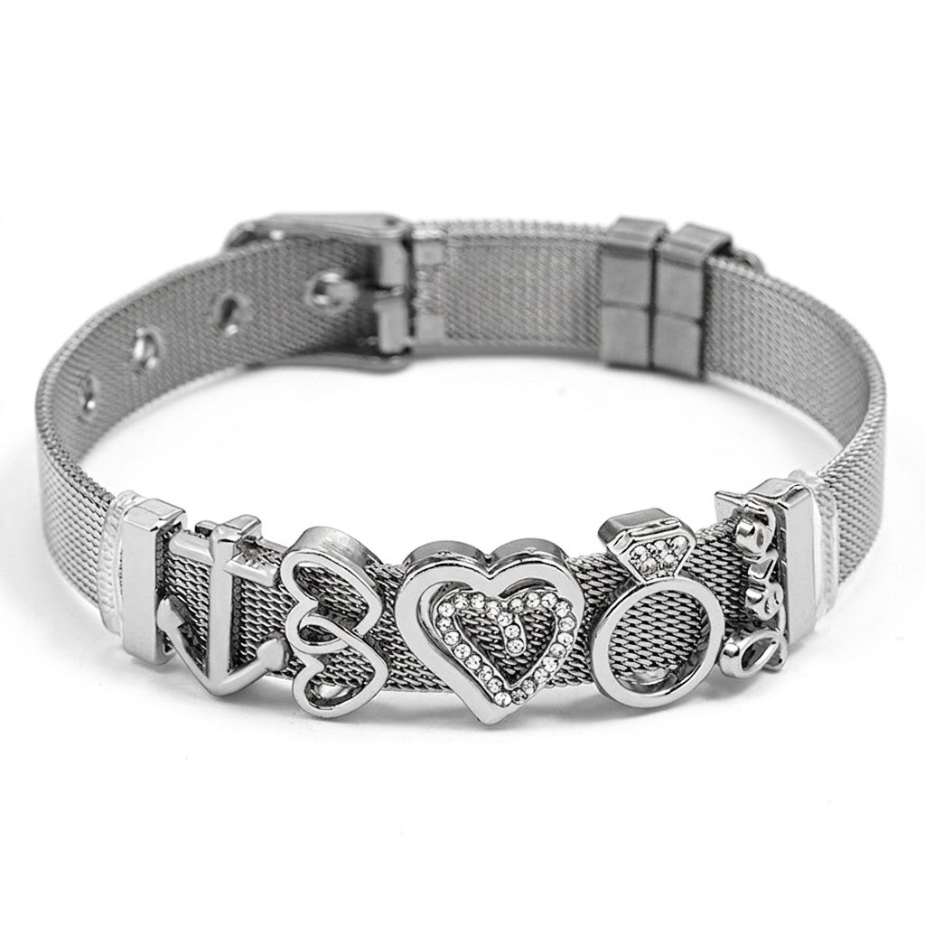 Pulsera con Letras y Cristales – Joyería DIY