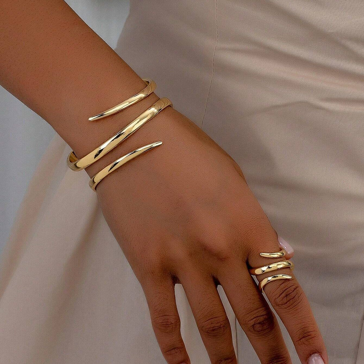 Juego de joyería de moda pulsera + anillo.