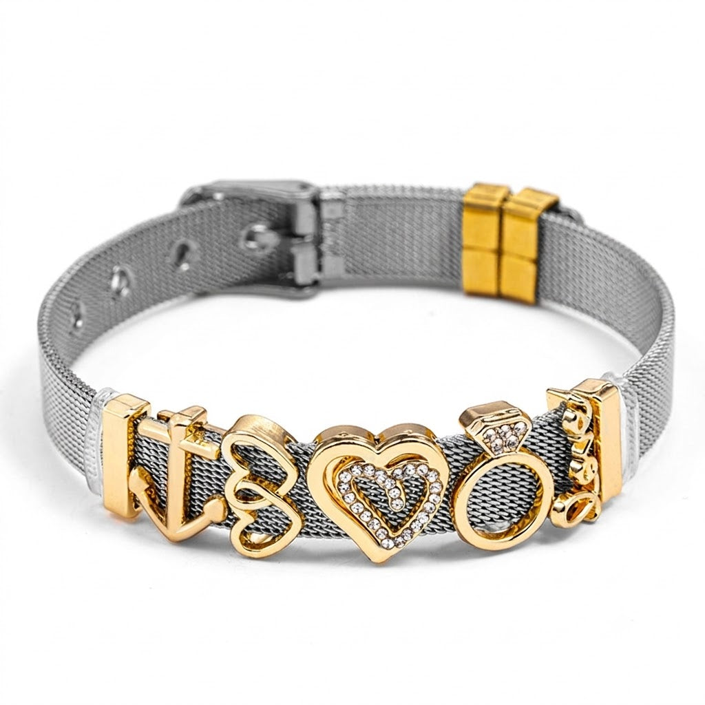 Pulsera con Letras y Cristales – Joyería DIY