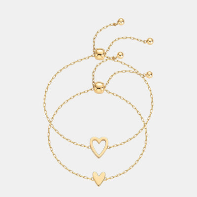 Pulsera ajustable de Acero Inoxidable con forma de Corazón