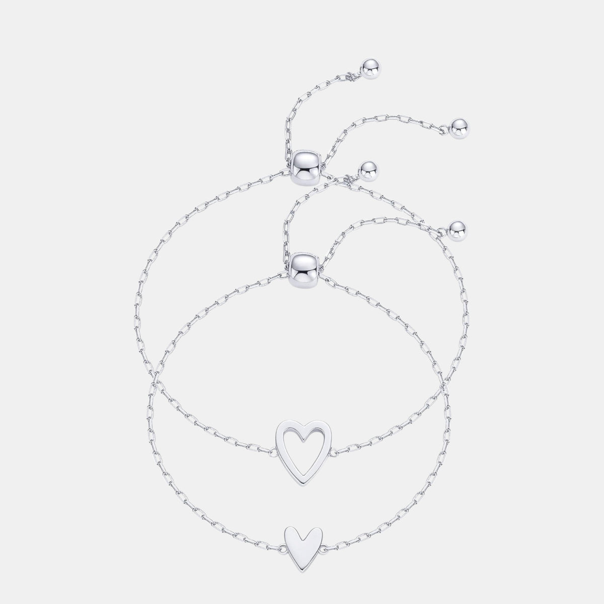 Pulsera ajustable de Acero Inoxidable con forma de Corazón