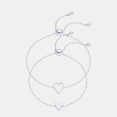 Pulsera ajustable de Acero Inoxidable con forma de Corazón