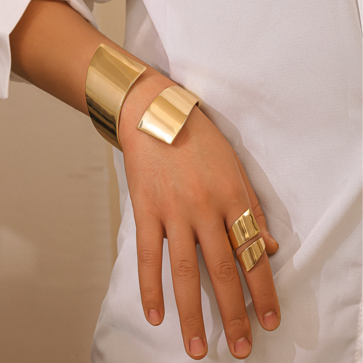 Juego de joyería de moda pulsera + anillo.